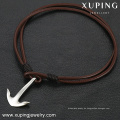 Halskette-00265 XP Mode Edelstahl Schmuck Leder einfaches Design Anker Halskette für Männer